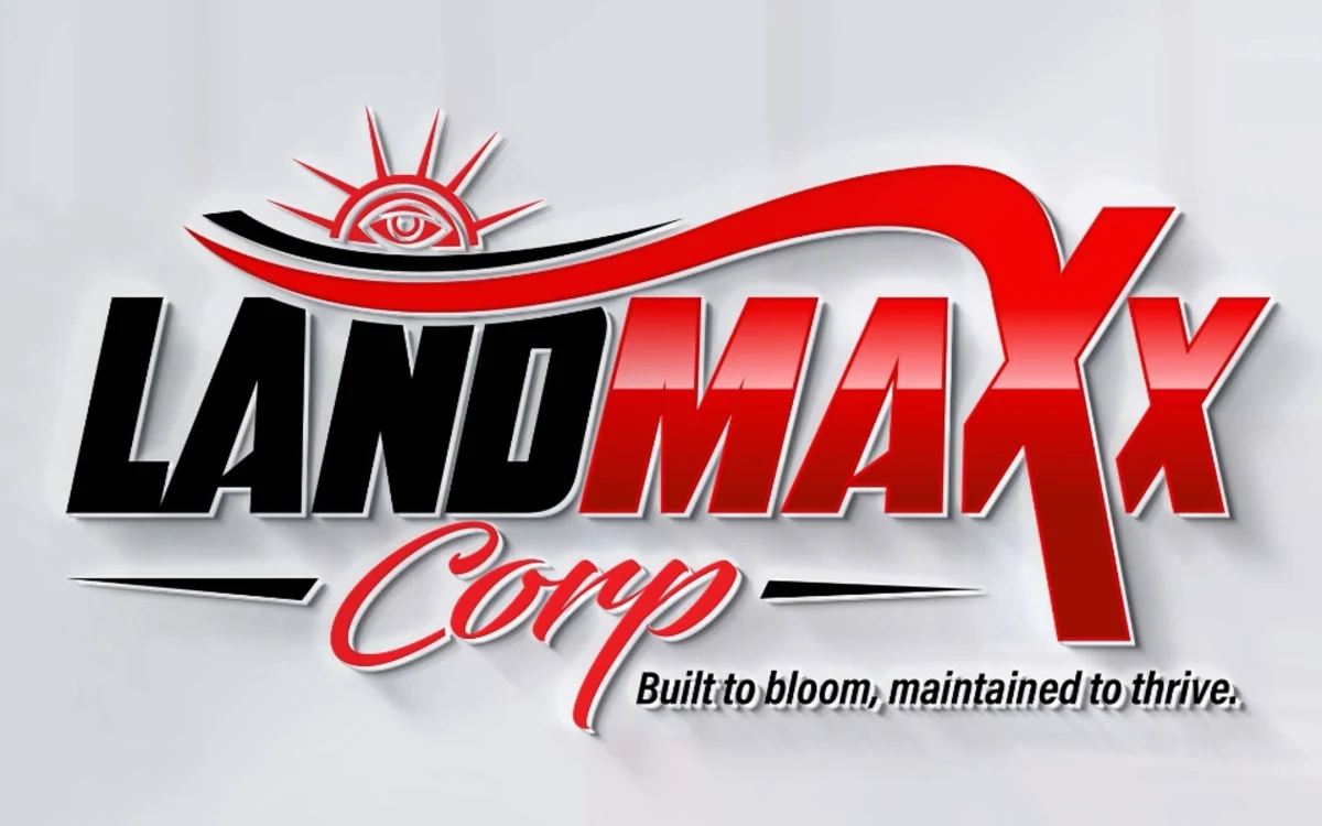LandMaXx Corp. red and black 3D logo